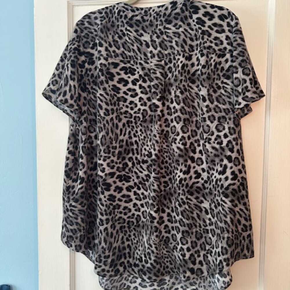 FINAL PRICE:  Torrid Harper Studio Crepe de Chine Flutter Short Sleeve Blouse - Picture 3 of 4